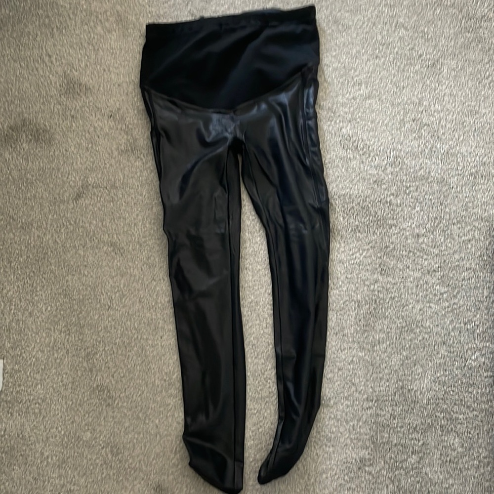 Faux Leather Maternity Leggins